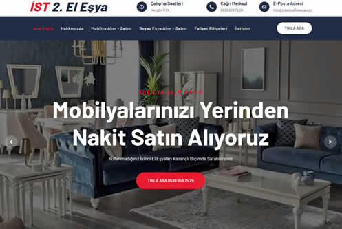 İST 2. El Eşya web sitesi