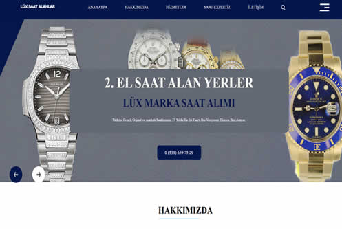 Lüx Saat Alanlar web sitesi